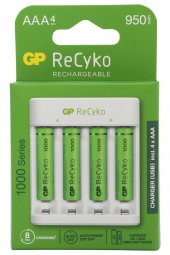 GP Recyko E411 USB AA-AAA Şarj Cihazı  GP Recyko 1000 mAh AAA İnce Pil 4lü - 1