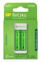 GP Recyko E211 USB AA-AAA Şarj Cihazı  GP Recyko 2100 mAh AA Kalem Pil 2li - 1
