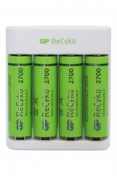 GP Recyko E411 USB AA-AAA Şarj Cihazı '' GP Recyko 2700 mAh AA Kalem Pil 4lü - 2