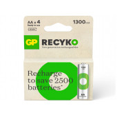 GP Batteries ReCyko 1300 AA Kalem Ni-Mh Şarjlı Pil 1.2 Volt 4lü Kart - 1