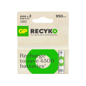 GP Batteries ReCyko 950 AAA İnce Kalem Ni-Mh Şarjlı Pil 1.2 Volt 2li Kart - 1