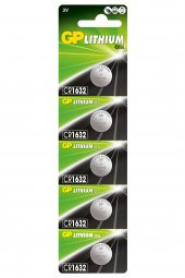 GP Batteries CR1632 1632 Boy Lityum Düğme Pil 3 Volt 5Li Kart - 1