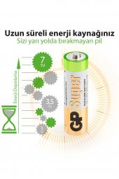 GP Batteries GP15A Süper Alkalin LR6/E91/AA Boy Kalem Pil 1.5 Volt 40lı Paket - 3