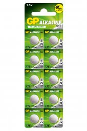 GP Batteries GPA76 LR44/A76/V13GA/AG13 Boy Alkalin Düğme Pil 1.5 Volt 10Lu Kart - 1
