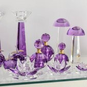 Kristal Dekoratif  Salon Konsol Aksesuar Seti Mor - 1