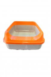 Keyf Lüks Açık Kedi Tuvaleti - Turuncu - 1