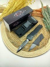 24cm içten çıkmalı mikrotek çakı çelik kılıfı ve kart çakı ile birlikte - 3