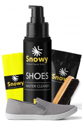 Snowy Shoes Master Cleaner Temizleme Spreyi -Fırça -Finish Bezi Ayakkabı Temizleme 3Lü Set - 1