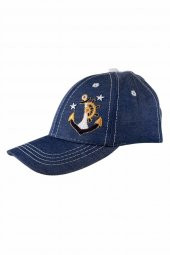 Erkek Çocuk Şapka Çapa Desenli Lacivert 3-7 Yaş - 1