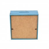 MAVİ KÖTÜ GÜN PARASI TASARIM AHŞAP KUMBARA - 2