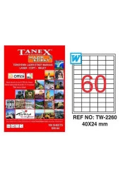 Tanex Lazer Etiket 100 Yaprak 40 x 24 Mm Lazer Yazıcı Etiketi - 1