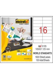 Ekstrafix Lazer Etiket 100 Yaprak 105 x 37.125 Mm Lazer Yazıcı Etiketi - 1
