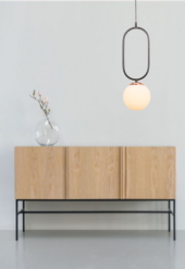 TT Aydınlatma TT016-1 SY  Mat Siyah - Bakır Beyaz Camlı Tekli Avize thumbnail 1