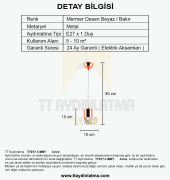 TT Aydınlatma TT017-1-MBY  Mermer Desen Tekli Beyaz Avize - 3
