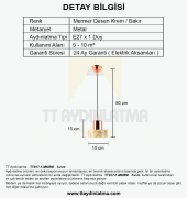 TT Aydınlatma TT017-1-MKRM  Mermer Desen Tekli Krem Avize thumbnail 3