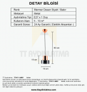 TT Aydınlatma TT017-1-MSY  Mermer Desen Tekli Siyah Avize - 3