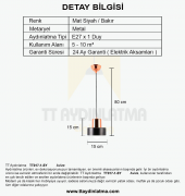 TT Aydınlatma TT017-1-SY  Tekli Siyah Avize - 3