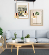 TT Aydınlatma TT017-3S-MKRM  Mermer Desen 3 lü Sıralı Krem Avize thumbnail 1