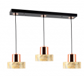 TT Aydınlatma TT017-3S-MKRM  Mermer Desen 3 lü Sıralı Krem Avize thumbnail 2