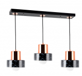 TT Aydınlatma TT017-3S-MSY  Mermer Desen 3 lü Sıralı Siyah Avize thumbnail 2