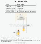 TT Aydınlatma TT206-2-BY  Beyaz - Bakır 2 li Avize - 3