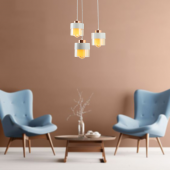 TT Aydınlatma TT206-3Y-BY  Beyaz - Bakır 3 lü Yuvarlak Avize thumbnail 2