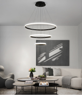 TT Aydınlatma TT300-3 SY  Halka 3 lü Mat Siyah Led Avize - 1