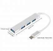 Shaza Type-C 4in1 Hub Adaptör USB 3.0 Çoğaltıcı - 3