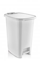 Beyaz Slim Pedallı Çöp Kovası 25 Lt - 1