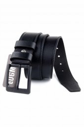 Hakiki Deri Erkek Kemer 4,5 cm Tek Dikiş Desenli Siyah - 2