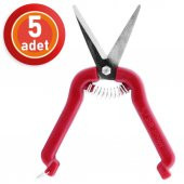 5 Adet Akman Narenciye Üzüm Çiçek Bağ Dal Budama Makası Düz Uçlu 18 cm - 1