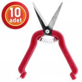 10 Adet Akman Narenciye Üzüm Çiçek Bağ Dal Budama Makası Düz Uçlu 18 cm - 1