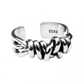 925 Ayar Gümüş Boyutlanabilir Kadın Yüzük - 1