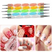 Tırnak Süsleme Kalemi Metal Başlıklı 5 Li Dot Kalemi Tırnak Süsleme Nail Art Dot Seti - 1