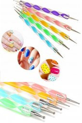 Tırnak Süsleme Kalemi Metal Başlıklı 5 Li Dot Kalemi Tırnak Süsleme Nail Art Dot Seti - 2