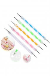 Tırnak Süsleme Kalemi Metal Başlıklı 5 Li Dot Kalemi Tırnak Süsleme Nail Art Dot Seti - 3