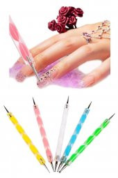Tırnak Süsleme Kalemi Metal Başlıklı 5 Li Dot Kalemi Tırnak Süsleme Nail Art Dot Seti - 4