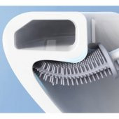 Silikon Banyo Tuvalet Klozet Temizleme Fırçası ve Tutucu  ( YEŞİL ) Silikon Bükülebilir Fırça Seti - 5