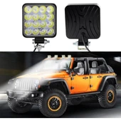 Ars Arsvision 16 LED Kare (1 Adet) Off Road Iş Makinası Çalışma Lambası Sis Farı - 3