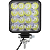 Ars Arsvision 16 LED Kare (1 Adet) Off Road Iş Makinası Çalışma Lambası Sis Farı - 1