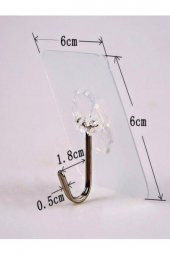 Askı Askılık 10 Adet Güçlü Şeffaf Duvar Askısı Askılığı Yapışkan Vantuz Kanca Mutfak Banyo Askısı - 2