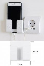 Yapıştırmalı Telefon Kumanda Tutucu Mobil Şarj Priz Askısı Ve Telefon Standı Kablo Tutucu - 1