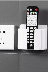 Yapıştırmalı Telefon Kumanda Tutucu Mobil Şarj Priz Askısı Ve Telefon Standı Kablo Tutucu - 2