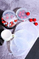 Silikon Kapak Set Yıkanabilir, Mikrodalga Fırında Kullanıma Uygun Hava Almaz 6lı Streç Kapak - 1
