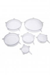 Silikon Kapak Set Yıkanabilir, Mikrodalga Fırında Kullanıma Uygun Hava Almaz 6lı Streç Kapak - 5