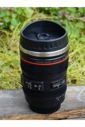 Objektif Görünümlü Lens Kupa Çelik Kahve Çay Termos Mug Bardak - 1