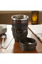 Objektif Görünümlü Lens Kupa Çelik Kahve Çay Termos Mug Bardak - 4