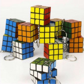 12 ADET MİNİ RUBİK ZEKA KÜPÜ SABIR KÜPÜ 3x3 ANAHTARLIK - 2