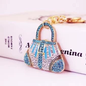 Kristal Taşlı Çanta Anahtarlık Mavi No.1 thumbnail 3