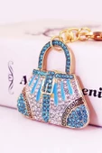 Kristal Taşlı Çanta Anahtarlık Mavi No.1 thumbnail 11
